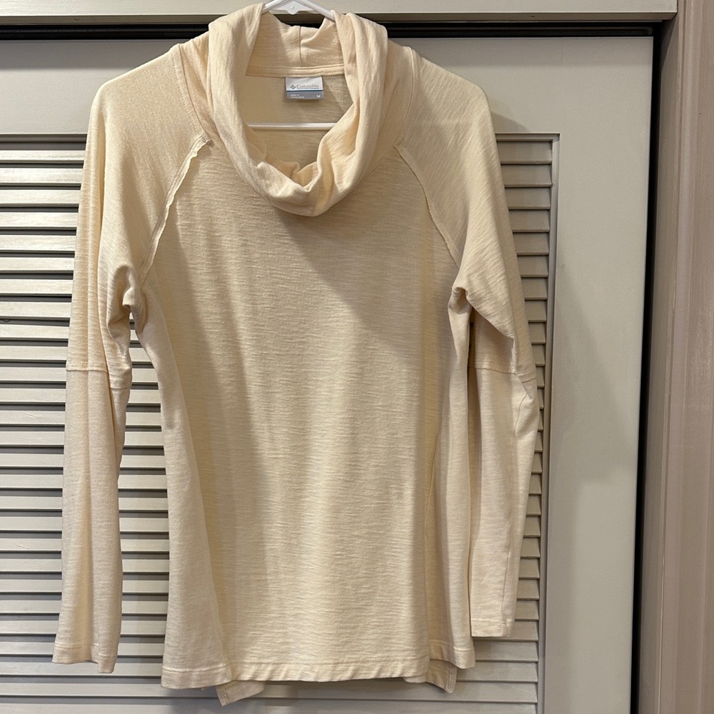 Columbia Long Sleeve Cowl Neck Cream Shirt